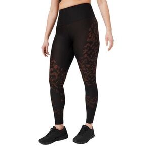 EUC Lululemon Athletica Womens Mapped Out High Rise Tight 28" Black Orange Camo